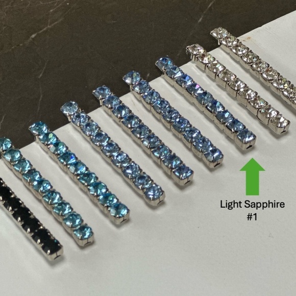 Danny Pollak Accessories - Danny Pollak Light Sapphire Swarovski Crystal Bobby Pin (#1) - 2.5 in.